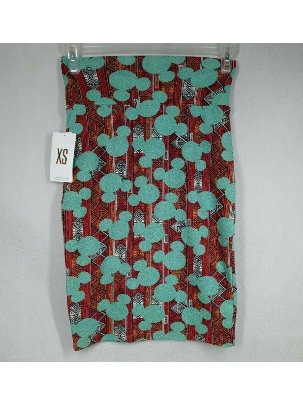 NWT LuLaRoe Cassie Pencil Skirt Multi-Color With Mickey Mouse Heads Size XS